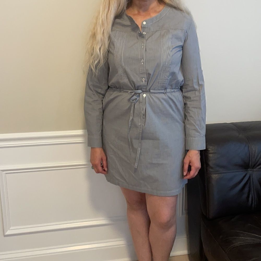 RUE58 GREY AND WHITE SHIRTDRESS. NEW - Picture 3 of 14